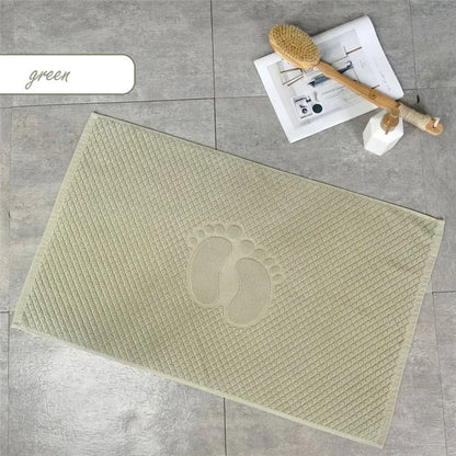 Footprint Cotton Home Hotel Floor Towel Ant-slip Spa Beauty Bath Mat for Bathroom Toilet Bathtub Pad Absorbent Floor Mat 80x50cm