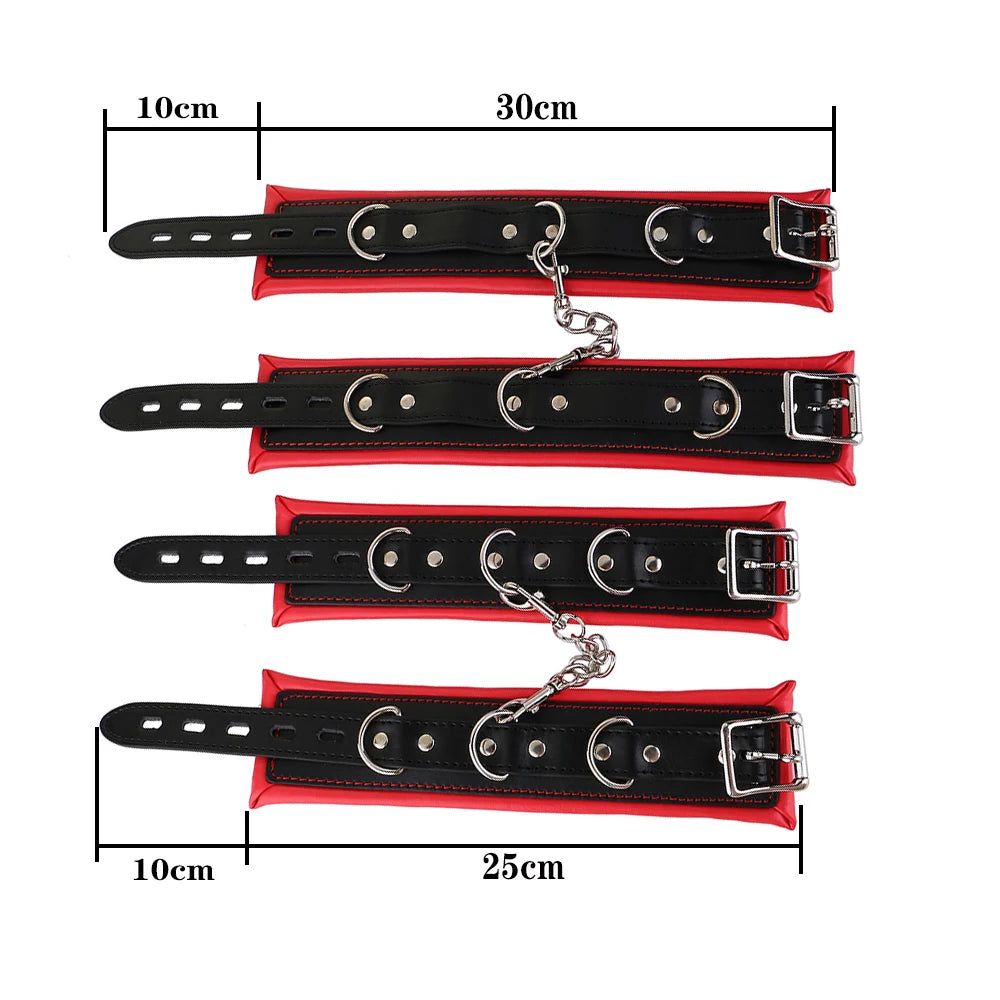 BDSM Bondage Set Stainless Steel Extend Spreader Bar Sex Slave Handcuffs Ankle Cuffs Fetish Restraints Adult Sex Toys for Couple