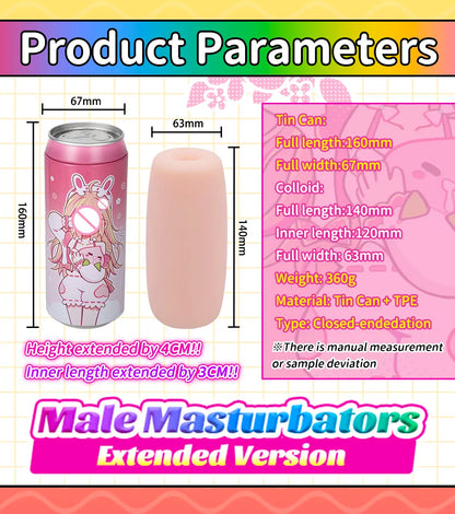 YUU 7 Colors Hidden Canned Masturbator for Male Anime Pussy Masturbation Egg Artificial Vagina Extended Canned Masturbators Toys