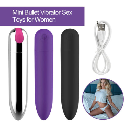 10 Speed Mini Bullet Vibrator Sex Toys for Women Strong Vibration USB Rechargeable G-spot Massager Adult Toys