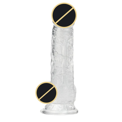 Big Crystal Jelly Realistic Clear Dildo Suction Cup Huge Transparent Penis Dick Anal Product Sex Toys For Woman Lesbian Adult