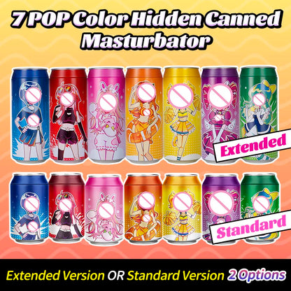 YUU 7 Colors Hidden Canned Masturbator for Male Anime Pussy Masturbation Egg Artificial Vagina Extended Canned Masturbators Toys