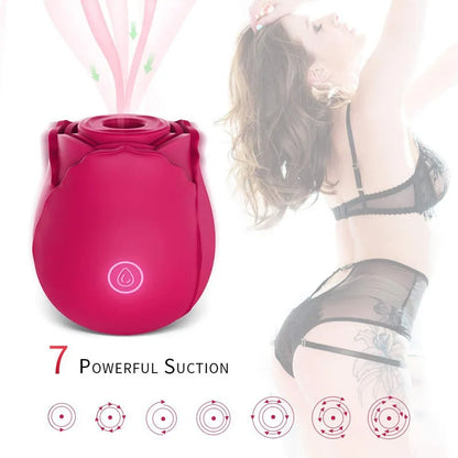 7 Frequency Rose Breast Sucking Vibrator Oral Licking Clitoris Stimulation Powerful  G-spot Stimulator Vaginal Vibrator Sex Toys