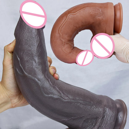 XXL Realistic Soft Huge Glans Long Dildo Silicone Vaginal Masturbators Penis Erotic Toy for Women Suction Cup Thick Real Dick