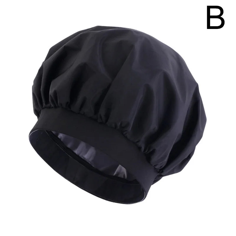 Women Waterproof Bath Hat Elastic Shower Hair Covers Bathing Caps Beanie Beauty Perm Cap Dustproof Hair Cap Bathroom Accessories