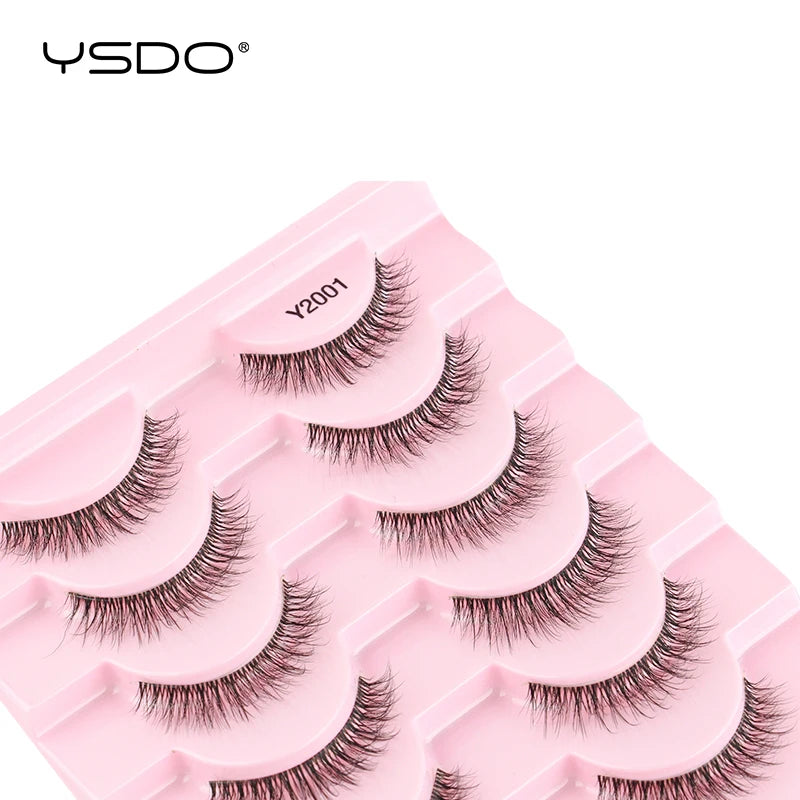 YSDO Natural False Eyelashes 3/6/10 Pairs Wispy Faux 3D Mink Lashes Reusable Fluffy Cat Fake Lashes Extension Makeup Tool Cílios