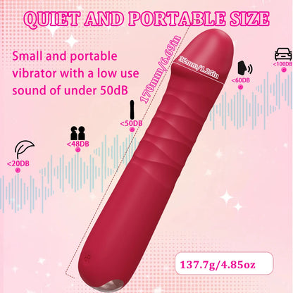 Telescopic G-Spot Vibrators for Women Dildo Clitoris Vagina Stimulator Thrusting Wand Female Masturbator Sex Machine for Adult