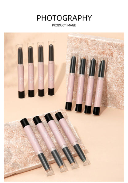 12 Colors Pearlescent Eyeshadow Eyeliner Pencil Waterproof Glitter Matte Nude Eye Shadow Makeup Pigment Silkworm Eyeshadow Pens