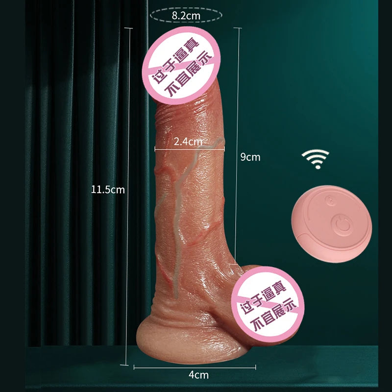 8.46inch Realistic Penis Dildo Vibrator Heating Sliding Foreskin Skin Female Masturbation Huge Dick Adult Sex Toys for Women