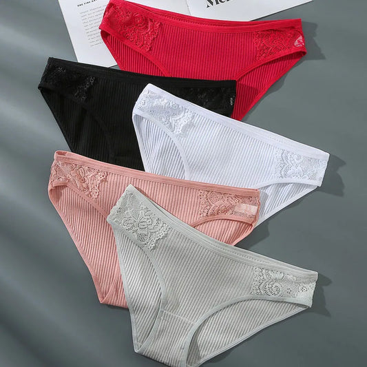 3pcs Solid Color Women's Sexy 100% Cotton Panties Women's Triangle Pants Women's Close Fitting Clothing Women's Underwear