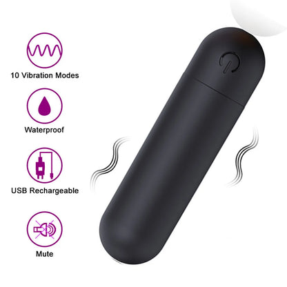 10 Speed Mini Bullet Vibrator Sex Toys for Women Strong Vibration USB Rechargeable G-spot Massager Adult Toys