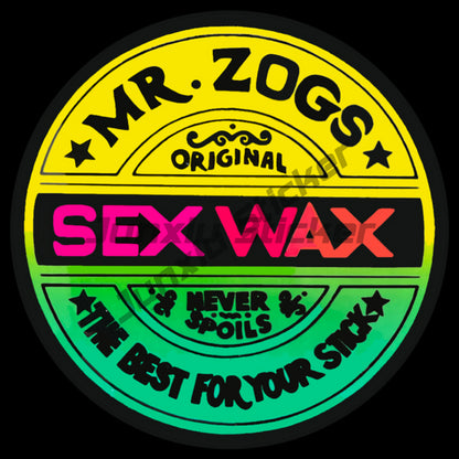 Circular Vinyl Sticker MR Zogs Sex Wax THE BEST FOR YOUR STICK Surfing Snowboarding Laptop Car Decal Surf Decor