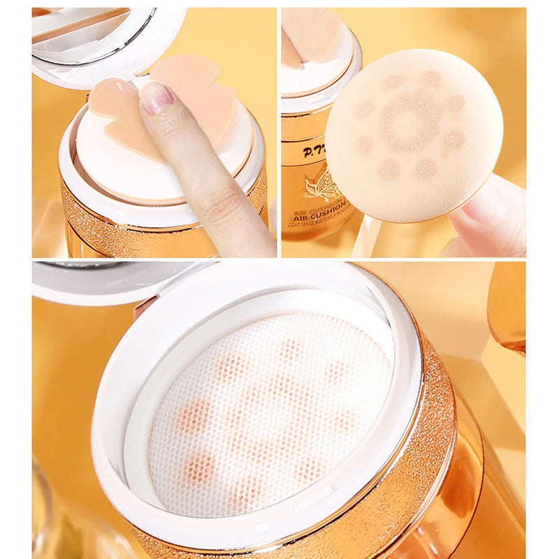 Air Cushion BB Cream Butterfly Powder Puff Moisturizing Foundation Concealer Whitening Oil-control Waterproof Makeup Cosmetics