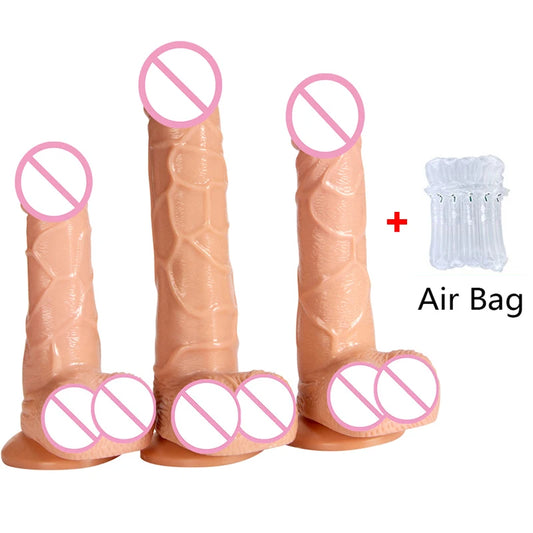 Huge Realistic Soft Dildo Penis Cheap Small Anal Dildo Silicone Suction Cup Masturbators Butt Plug Toys for Women Ring Cock