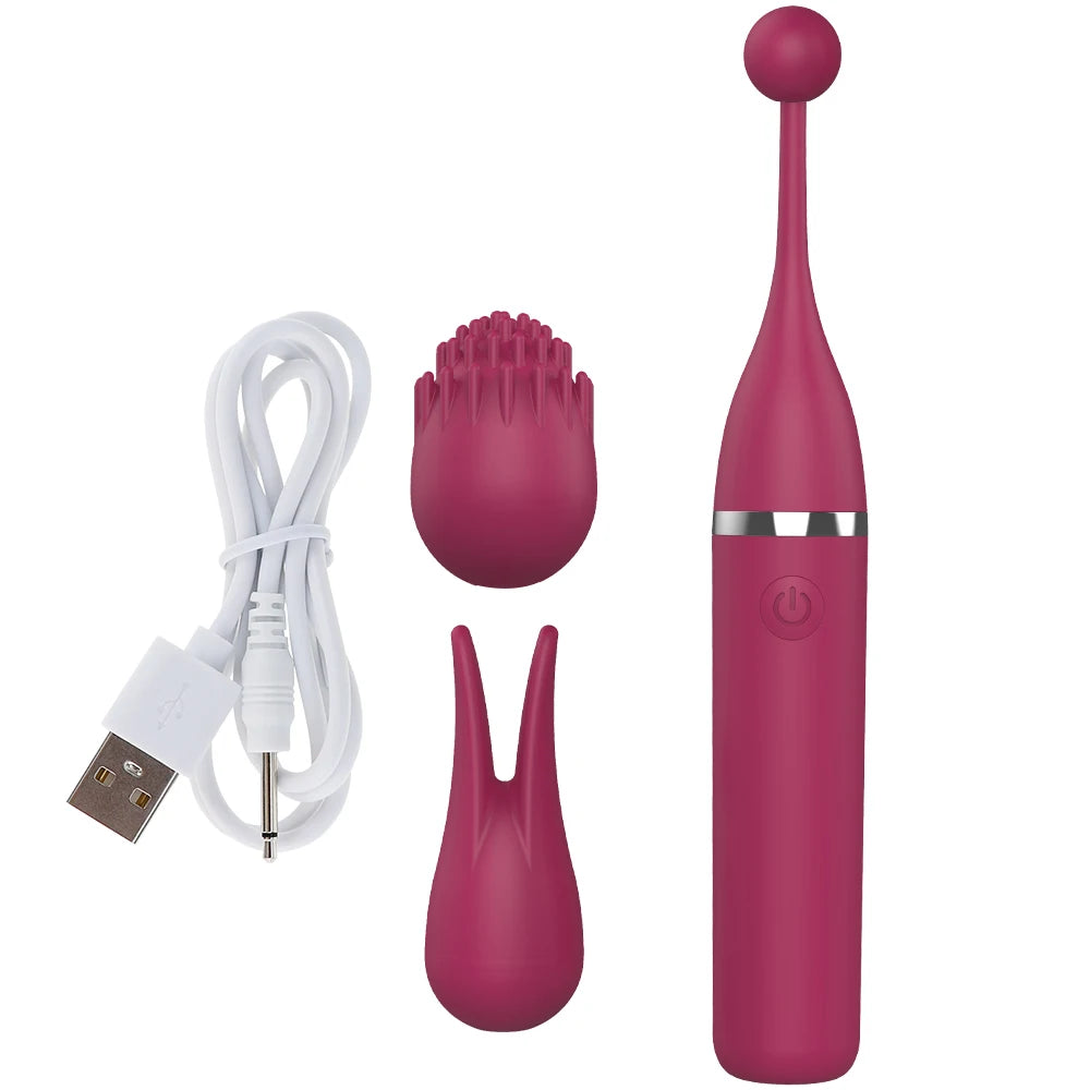 Female Clitoris 3 Caps Replaceable Vibrator G Spot Masturbation Massage Sex Toy Suitable For Women Couples Adult Products Erotic