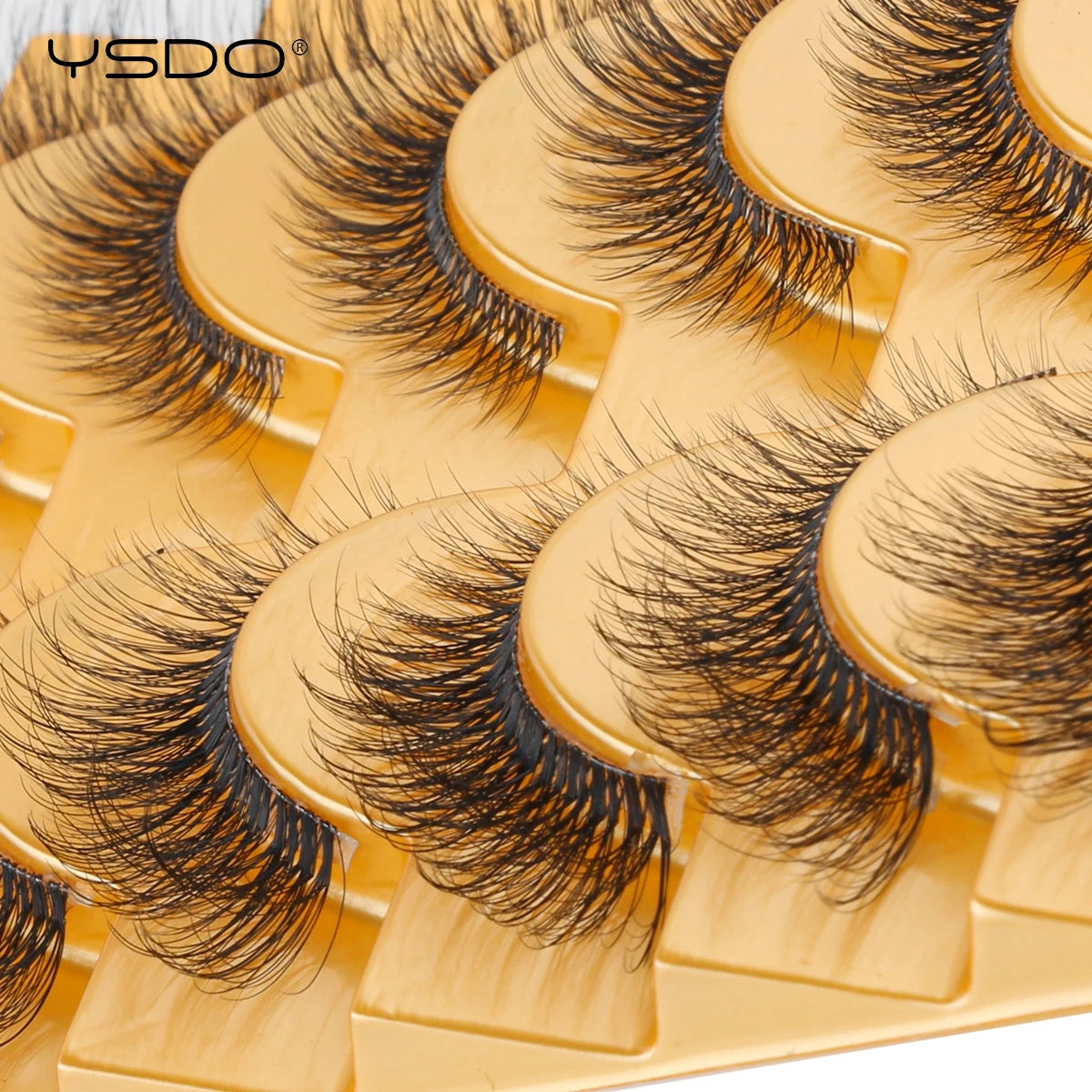 YSDO Natural False Eyelashes 3/6/10 Pairs Wispy Faux 3D Mink Lashes Reusable Fluffy Cat Fake Lashes Extension Makeup Tool Cílios