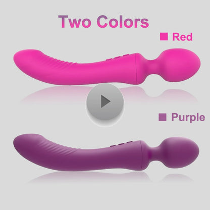 Dual Vibrator Sex Toys for Women Powerful Magic Wand Clitoris Vagina Massage Anal Plug G Spot Vibrating Adults Sexy Products