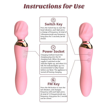 Powerful Vibrator Dildos Wand for Women 10 Modes Clitoris Stimulator G Spot Vagina Massager Female MasturbatorSex Toys Adults 18