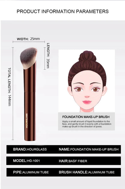 Hourglass  Makeup Brush - Ambient Soft Glow Foundation Brush Soft Fiber Hair Fashion Design Single Face Brush