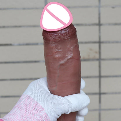 Skin Feeling Realistic Penis Soft Sexy Huge Dildo Female Masturbator Double Layer Silicone Suction Cup Adults For Women Big Dick