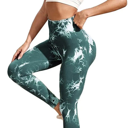 2023 Seamless Tie Dye Leggings Women Sexy Fitness Gym Legging Push up High waist Leggings Sport Pants Women Clothing