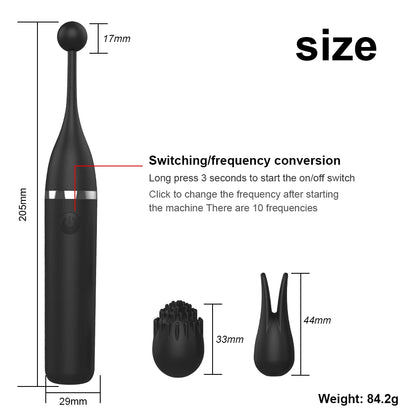 Female Clitoris 3 Caps Replaceable Vibrator G Spot Masturbation Massage Sex Toy Suitable For Women Couples Adult Products Erotic