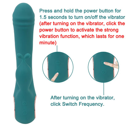 USB Rechargeable Dildo Rabbit Vibrator Sex Toys for Women Vaginal Anal Massager G Spot Clitoris Stimulation 10 Frequency extend