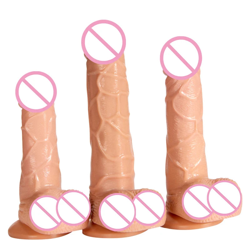 Huge Realistic Soft Dildo Penis Cheap Small Anal Dildo Silicone Suction Cup Masturbators Butt Plug Toys for Women Ring Cock