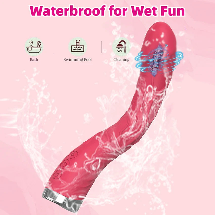 Powerful Long Vibrator Realistic Dildo AV Stick G Spot Nipple Massage Vagina Clitoris Stimulator Masturbator Sex Toys Adult 18