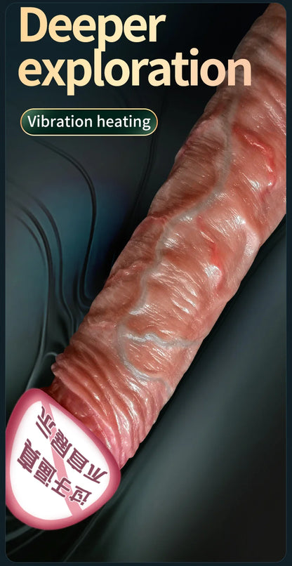 8.46inch Realistic Penis Dildo Vibrator Heating Sliding Foreskin Skin Female Masturbation Huge Dick Adult Sex Toys for Women