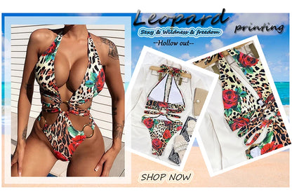 Bikini 2024 Womens Triangle Wrapped Leopard Swimsuit Two-piece Lace-up Swimwear Sexy Micro Bikinis Sets Beach Outfits for Women