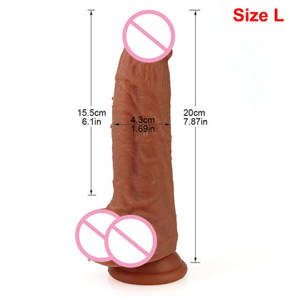 Skin Feeling Realistic Penis Soft Sexy Huge Dildo Female Masturbator Double-layer Silicone Suction Cup Dildos for Women Big Dick