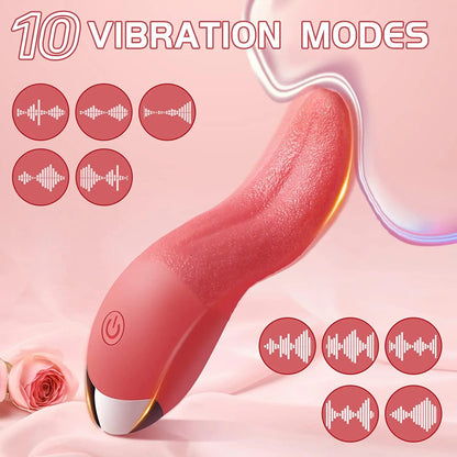 10 Mode Heating Tongue Licking Vibrator Mini Sex Toys for Women Clit Stimulator G-spot Nipple Female Masturbator Couples Product