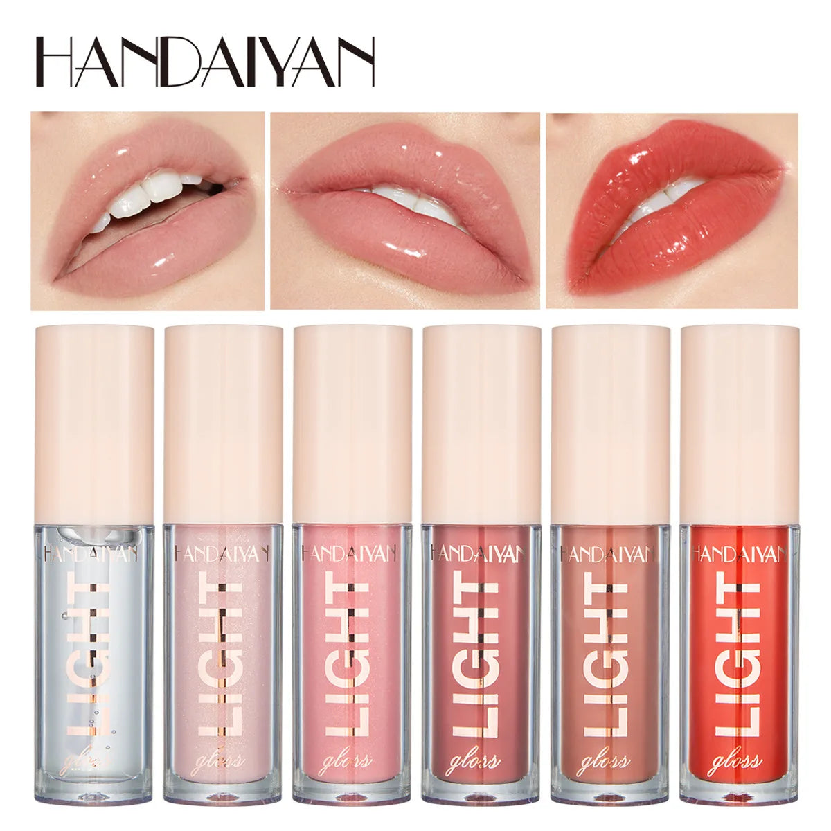 Handaiyan Lip Gloss Sexy Plump Glitter Crystal Jelly Red Nude Lipstick Liquid Waterproof Moisturize Oil Lipgloss Makeup