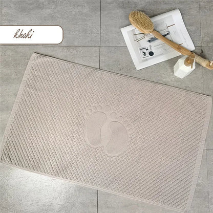 Footprint Cotton Home Hotel Floor Towel Ant-slip Spa Beauty Bath Mat for Bathroom Toilet Bathtub Pad Absorbent Floor Mat 80x50cm