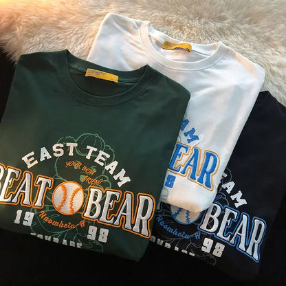 Little bear Short sleeved t-shirt women summer 2024 new Korean version loose student top ins women clothing vintage y2k top