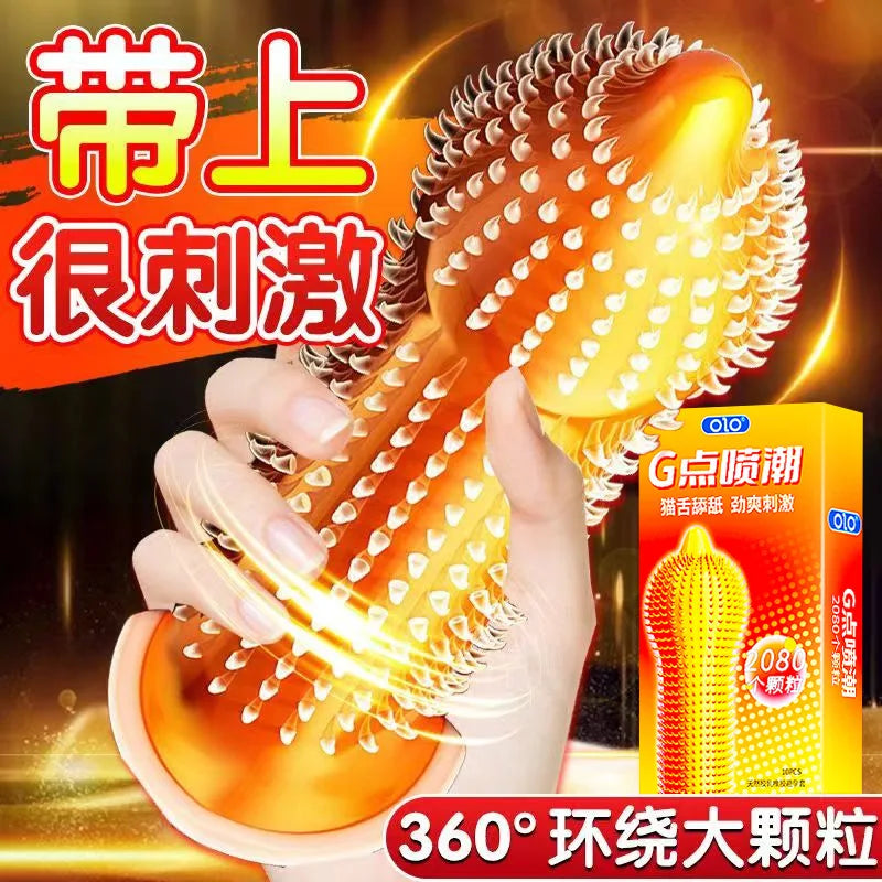 10pcs Female G Spot Stimulation Penis Sleeve Climax Pleasure Condom Sex Toys With Spikes time delay Men's Condoms Adult Supplies