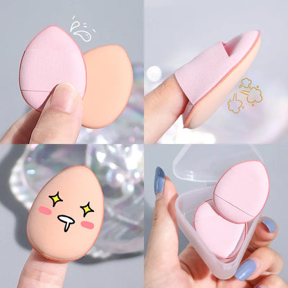 3pcs Mini Size Finger Puff Set Professional Cosmetic Cushion Puff Concealer Foundation Detail Puff Makeup Sponge Beauty Tool