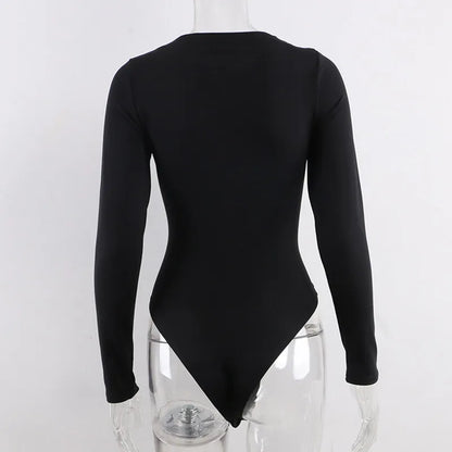 Slim Sexy Y2k Women cotton Bodysuits Long Sleeve Bodysuit O Neck Spring Winter Body Top Sexy Streetwear clothes suit Clothing