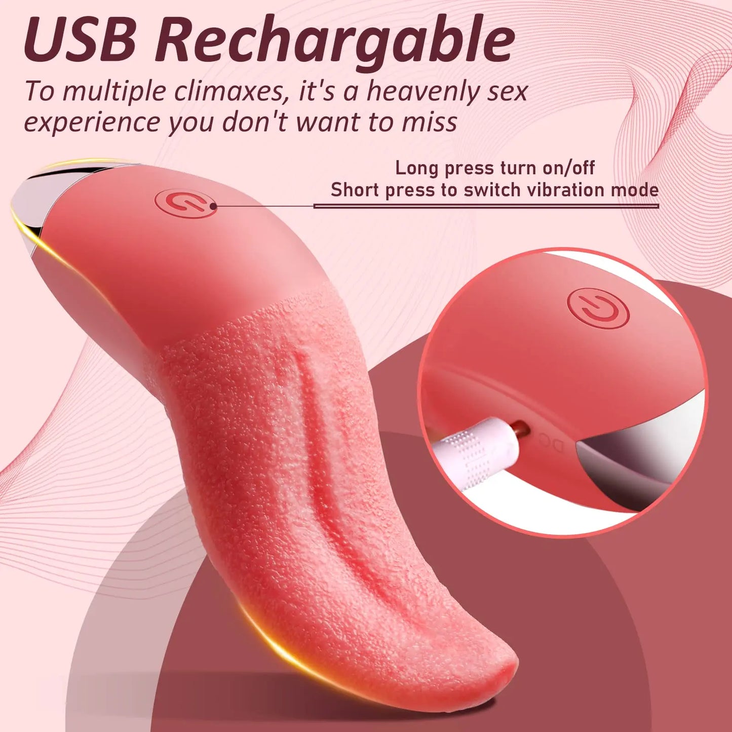 10 Mode Heating Tongue Licking Vibrator Mini Sex Toys for Women Clit Stimulator G-spot Nipple Female Masturbator Couples Product