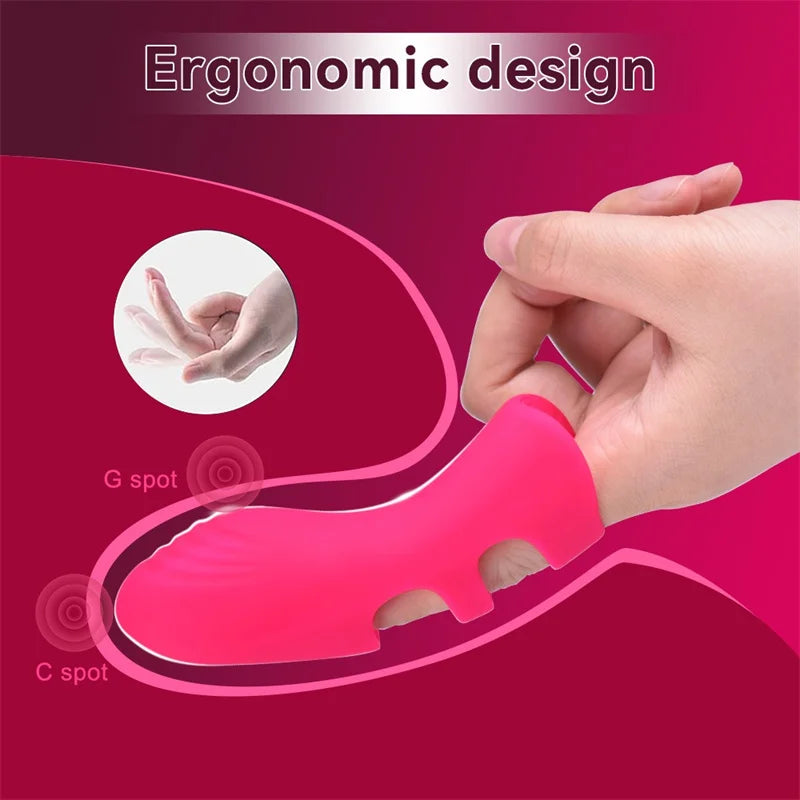 10 Frequency Vibration Finger Sleeve Powerful Female Vibrators Strong Crush Finger 18 Grams For Couples Erotic Toys Gadgets