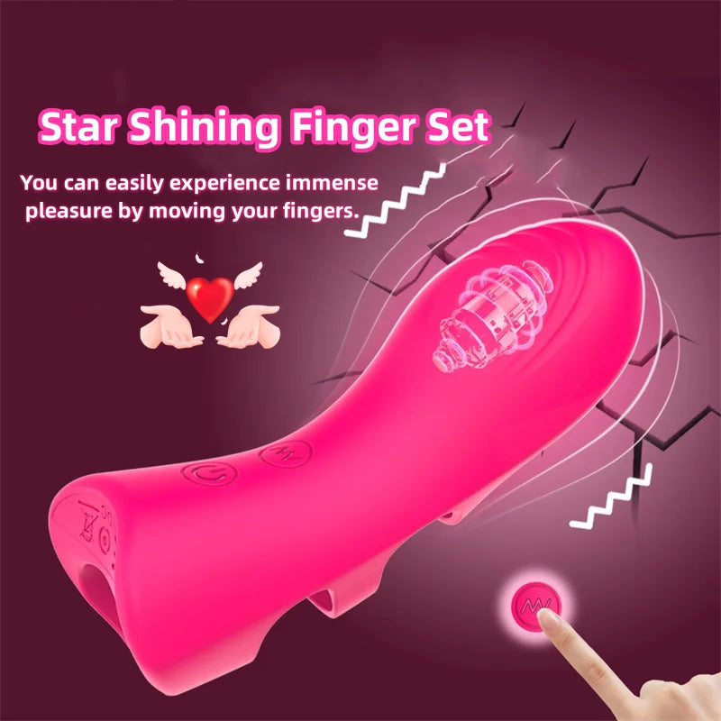 10 Frequency Vibration Finger Sleeve Powerful Female Vibrators Strong Crush Finger 18 Grams For Couples Erotic Toys Gadgets