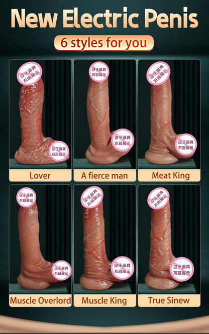 8.46inch Realistic Penis Dildo Vibrator Heating Sliding Foreskin Skin Female Masturbation Huge Dick Adult Sex Toys for Women