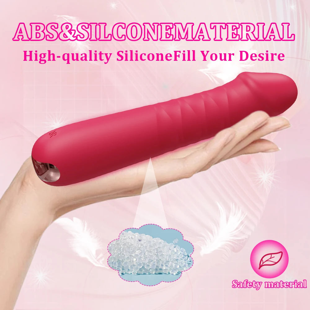 Telescopic G-Spot Vibrators for Women Dildo Clitoris Vagina Stimulator Thrusting Wand Female Masturbator Sex Machine for Adult