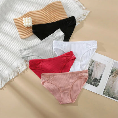 3pcs Solid Color Women's Sexy 100% Cotton Panties Women's Triangle Pants Women's Close Fitting Clothing Women's Underwear