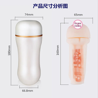 23CM Male Masturbator Cup Realistic Vagina Pocket Pussy Man Masturbation Glans Blowjob Airplane Cup Sucking Sex Product for Men