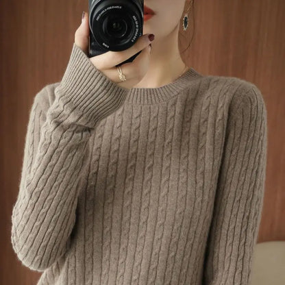 Autumn Winter Temperament Female Solid Color Knitted Tops 2023 Fashion V-Neck All-match Long Sleeve Sweaters Women's Clothing