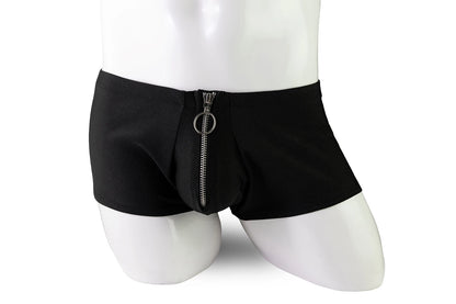 CLEVER-MENMODE Sexy Men Boxer Shorts Bulge Underwear Slips Open Front Panties Zipper Penis Pouch Crotch Boxershorts Underpants