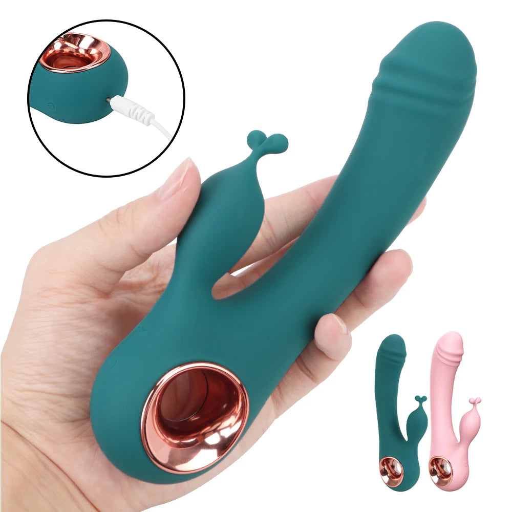 USB Rechargeable Dildo Rabbit Vibrator Sex Toys for Women Vaginal Anal Massager G Spot Clitoris Stimulation 10 Frequency extend