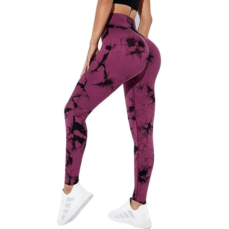 2023 Seamless Tie Dye Leggings Women Sexy Fitness Gym Legging Push up High waist Leggings Sport Pants Women Clothing